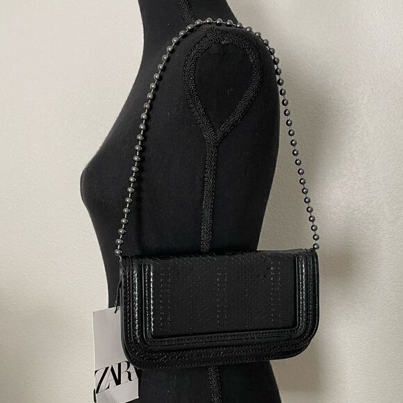 NWT Zara Bead Handle Shoulder Bag - Picture 2 of 11